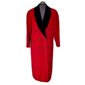 Vintage Albert Nipon Red Tuxedo Coat, Size 14